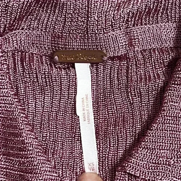 Free people mauve button down viscose stretch knit long sleeve top - Picture 4 of 5